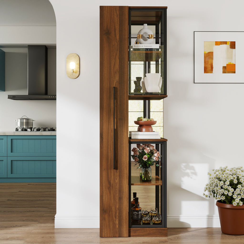 70" Display Cabinet with Glass Doors and Lights