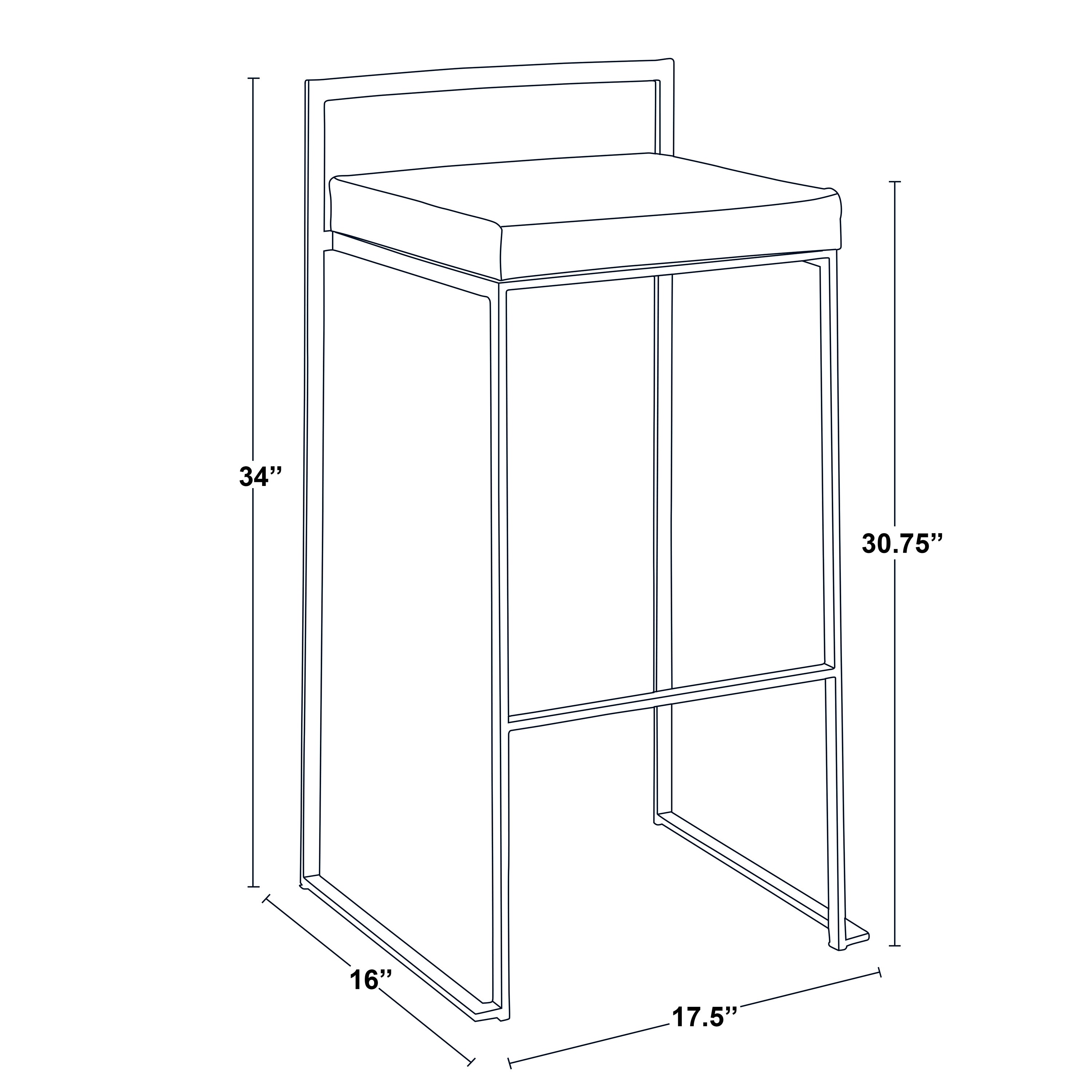 30" Contemporary Stackable Barstool Set of 3