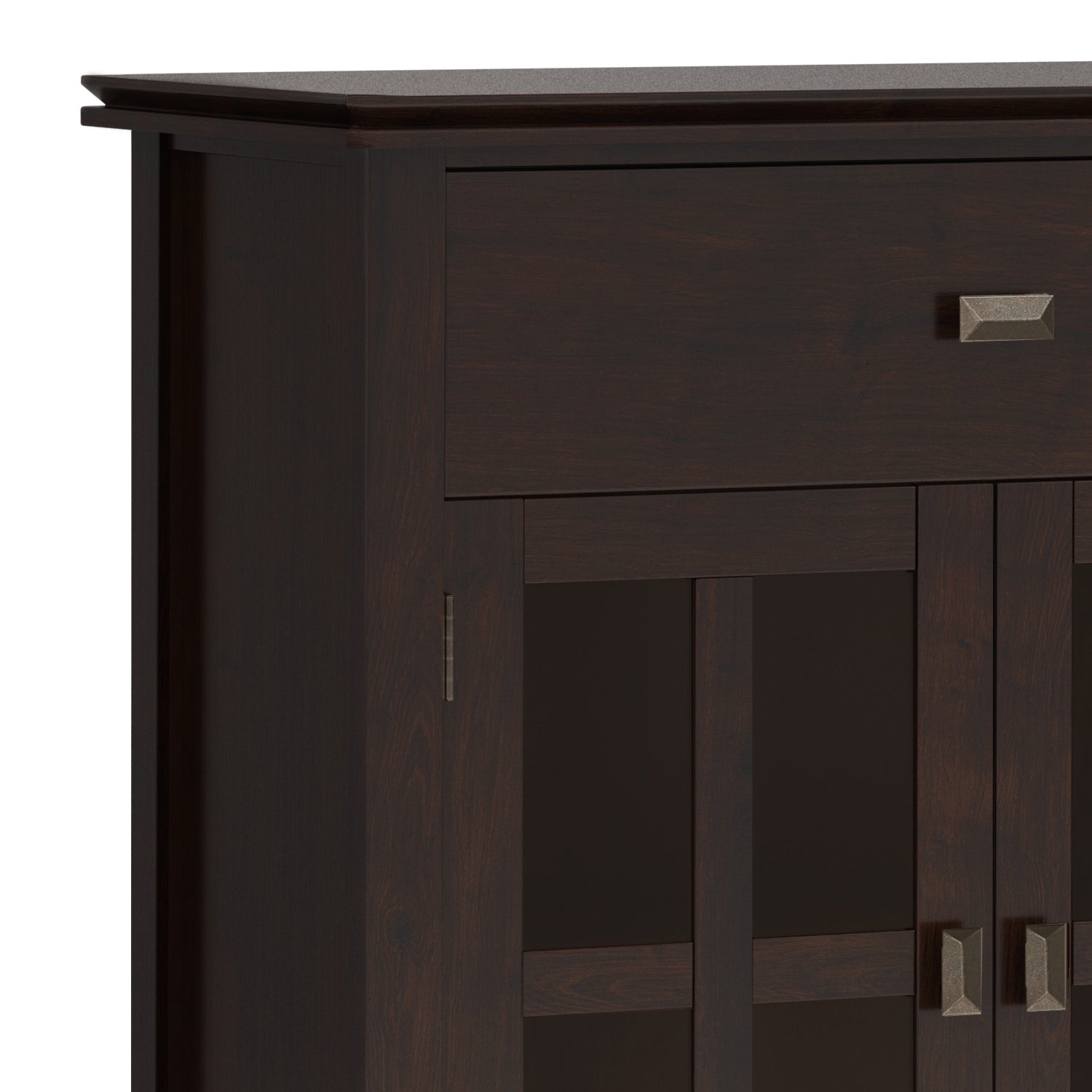 Artisan Solid Wood Large 4 Door Sideboard Buffet in Dark Chestnut