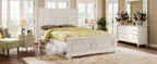 Traditional Town And Country Style Pinewood Vintage Tall Headboard Queen Bed Frame