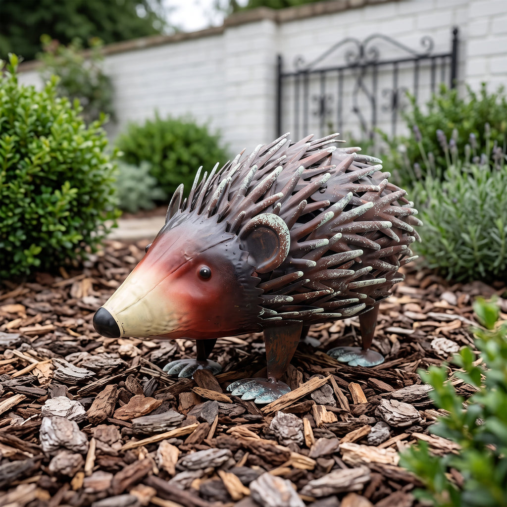 Metal Hedgehog Garden Statue