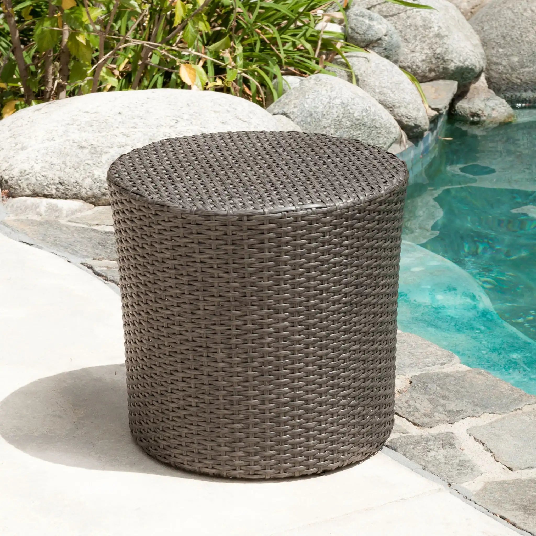 Barrel Side Table With Handcrafted Details