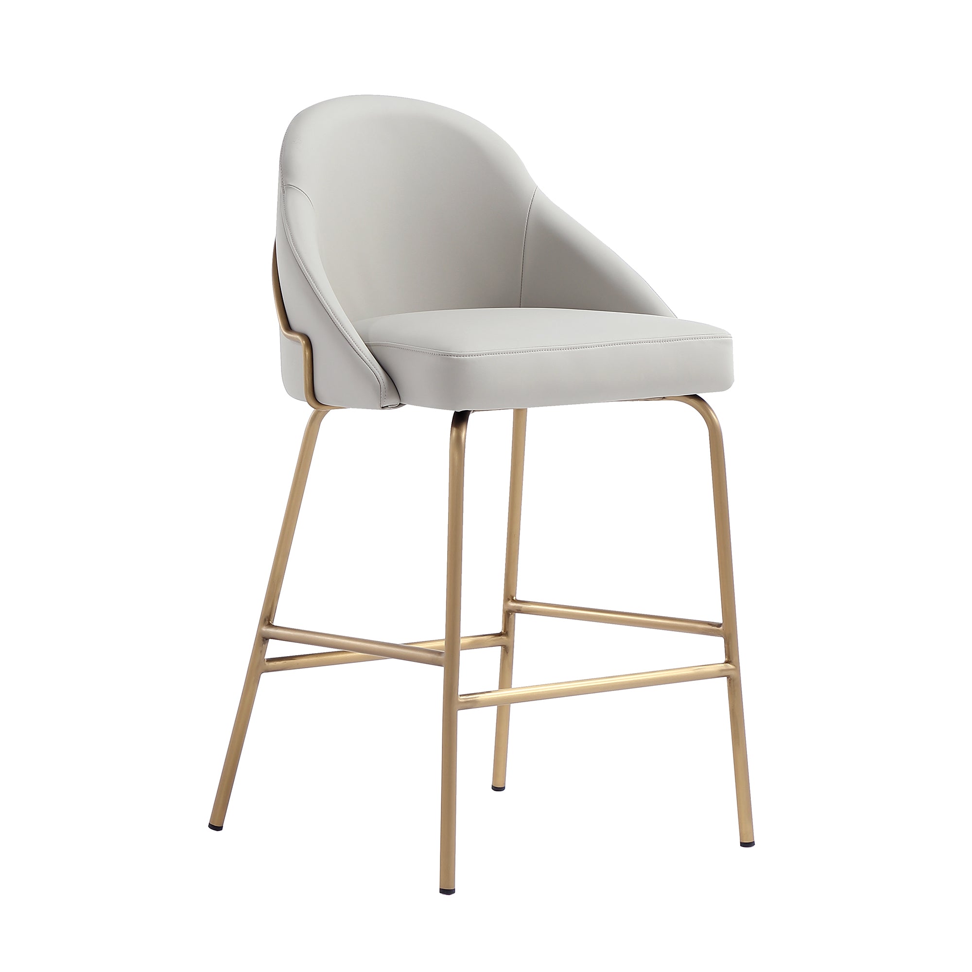 Gracie Metal Upholstered Counter Stool in Stone