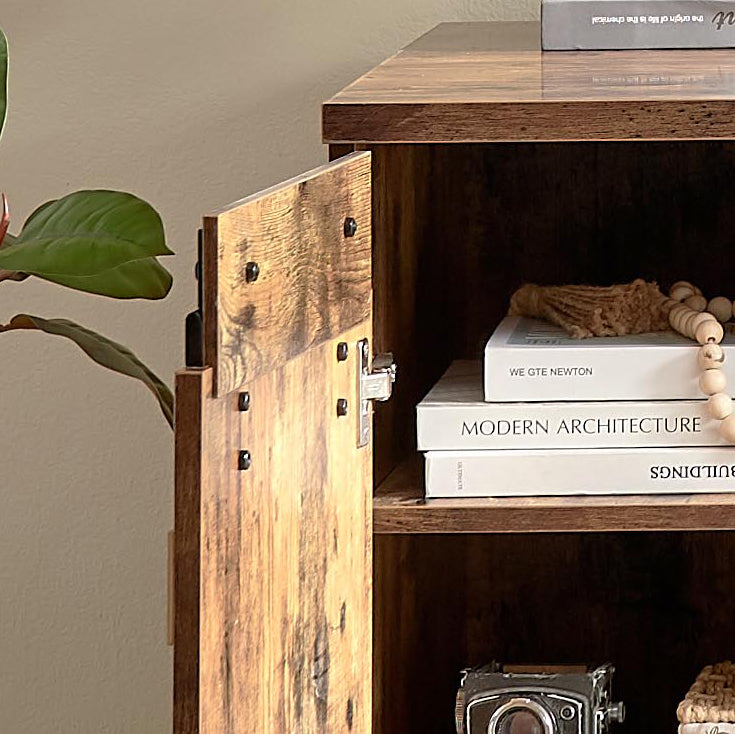 Home Office Desk with Distressed Wood Finish
