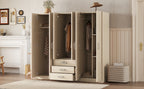 6-Doors Wooden Wardrobe Storage for Bedroom
