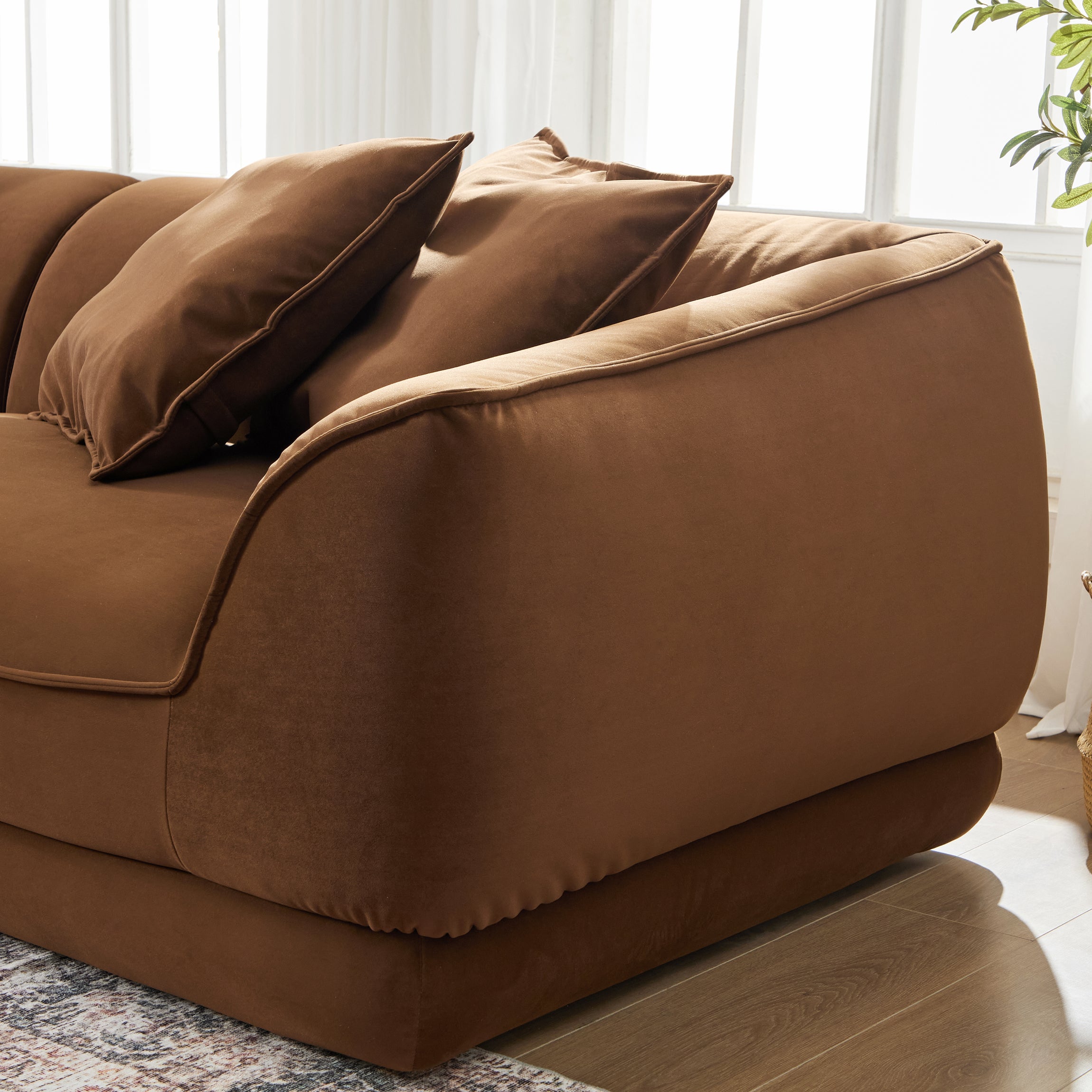 WKS16C Camel Sofa with Detachable Pillowcase
