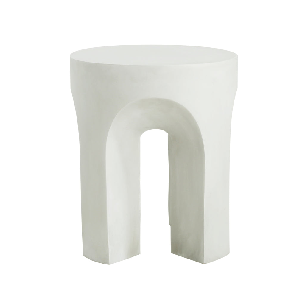 Outdoor MGO Round Top Side Table/End Table in Antique White