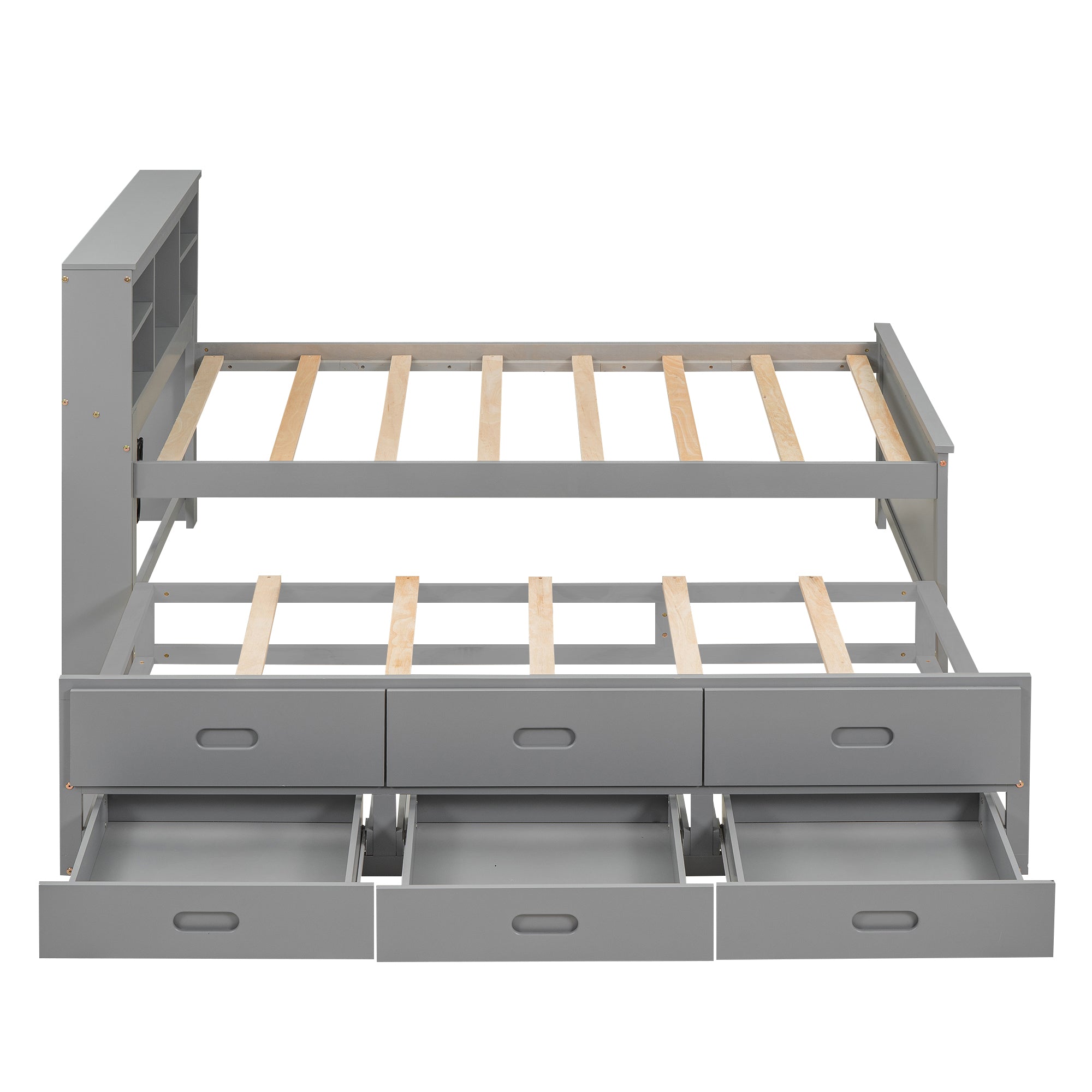 Twin Size Platform Bed with Storage Headboard and USB
