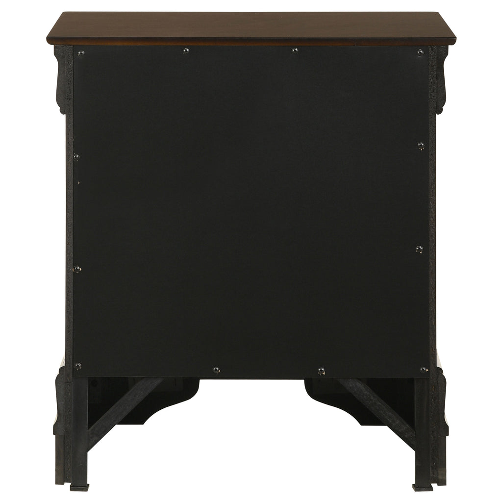 Demetra Cappuccino 2-Drawer Nightstand with Bail Handle