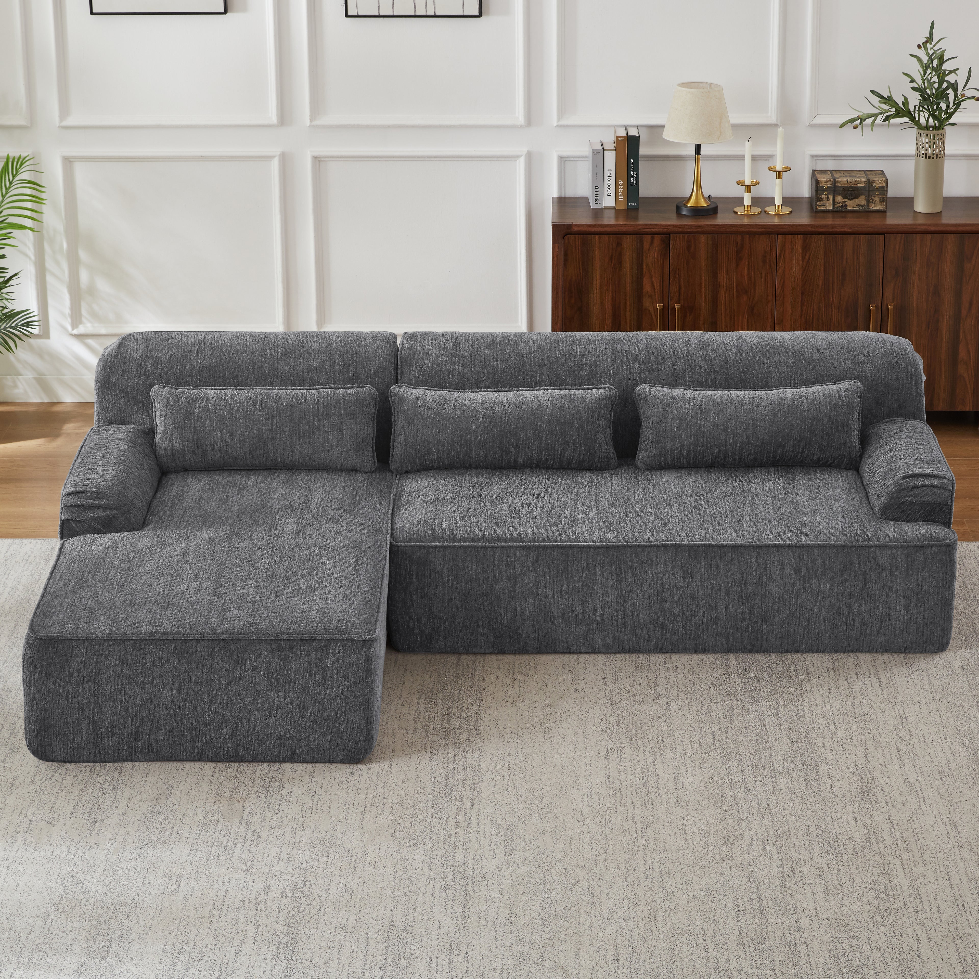 Chenille L-Shape Luxury Sectional Sofa