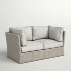 Outdoor Wicker Loveseat with Cushions