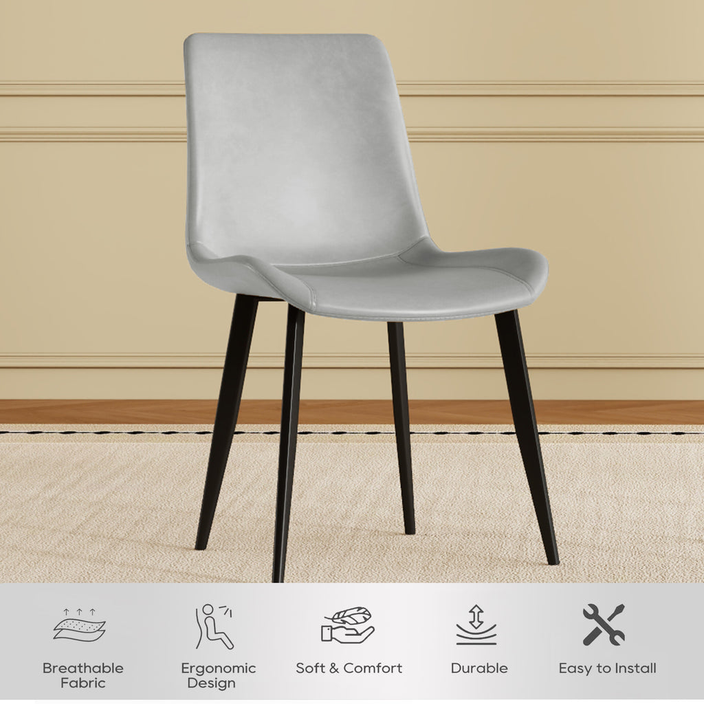 Modern Dining Chair Set of 4 Pieces with Floral Design