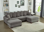 Modular Sectional Sofa - 5 Seater Oversized Convertible L & U Shaped Couch