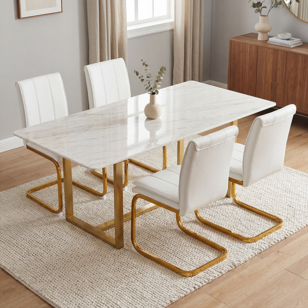 Modern Dining Chairs Set of 4, PU Leather