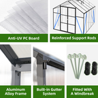 Newly Design Aluminum Frame Greenhouse 8x10 FT