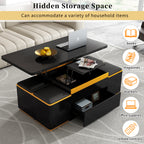 VIBE HAUS Lift-Top Coffee Table with Storage Stools