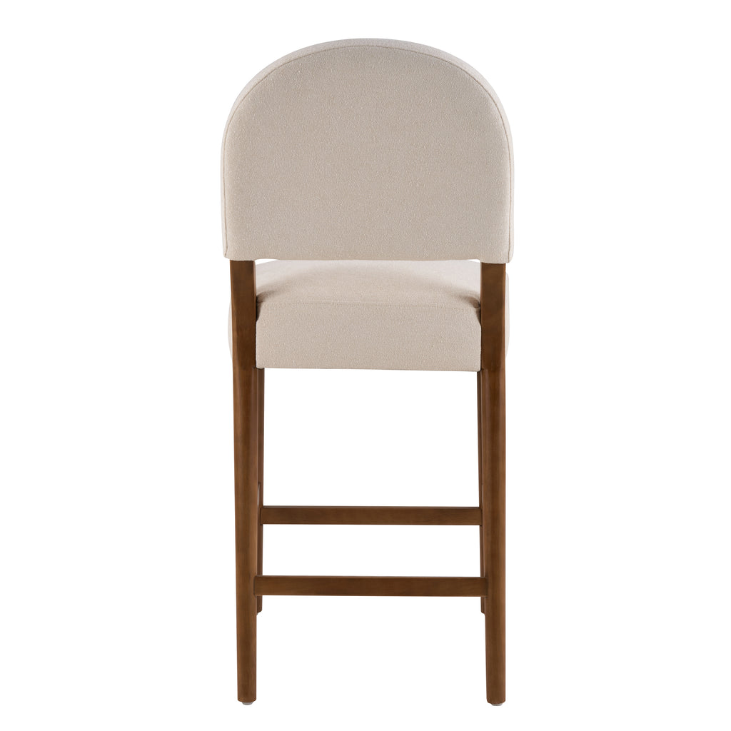 26" Seat Height Fabric & Rubberwood Bar Stool