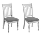 Gray Slat Back Dining Chairs, Set of 2
