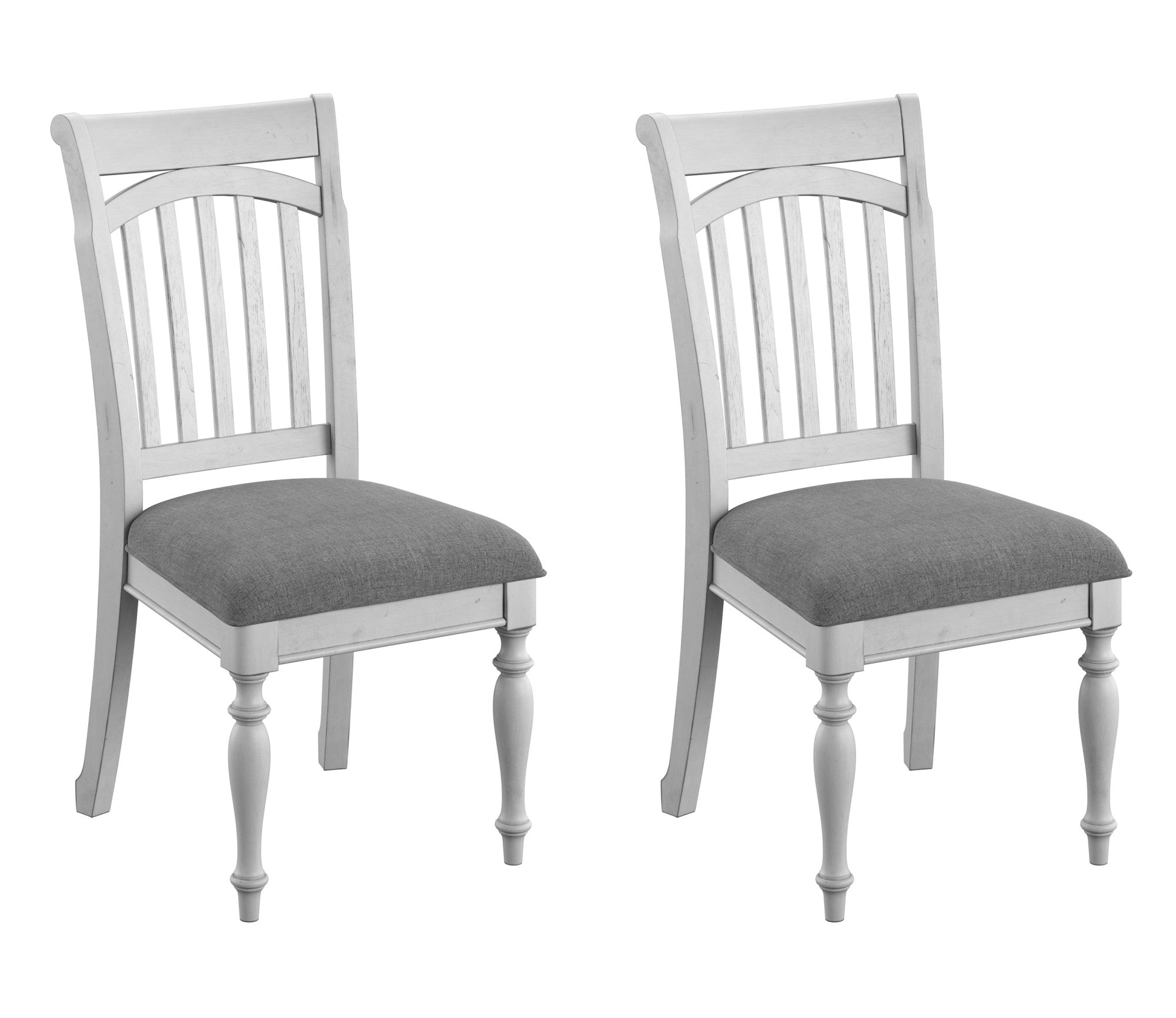 Gray Slat Back Dining Chairs, Set of 2