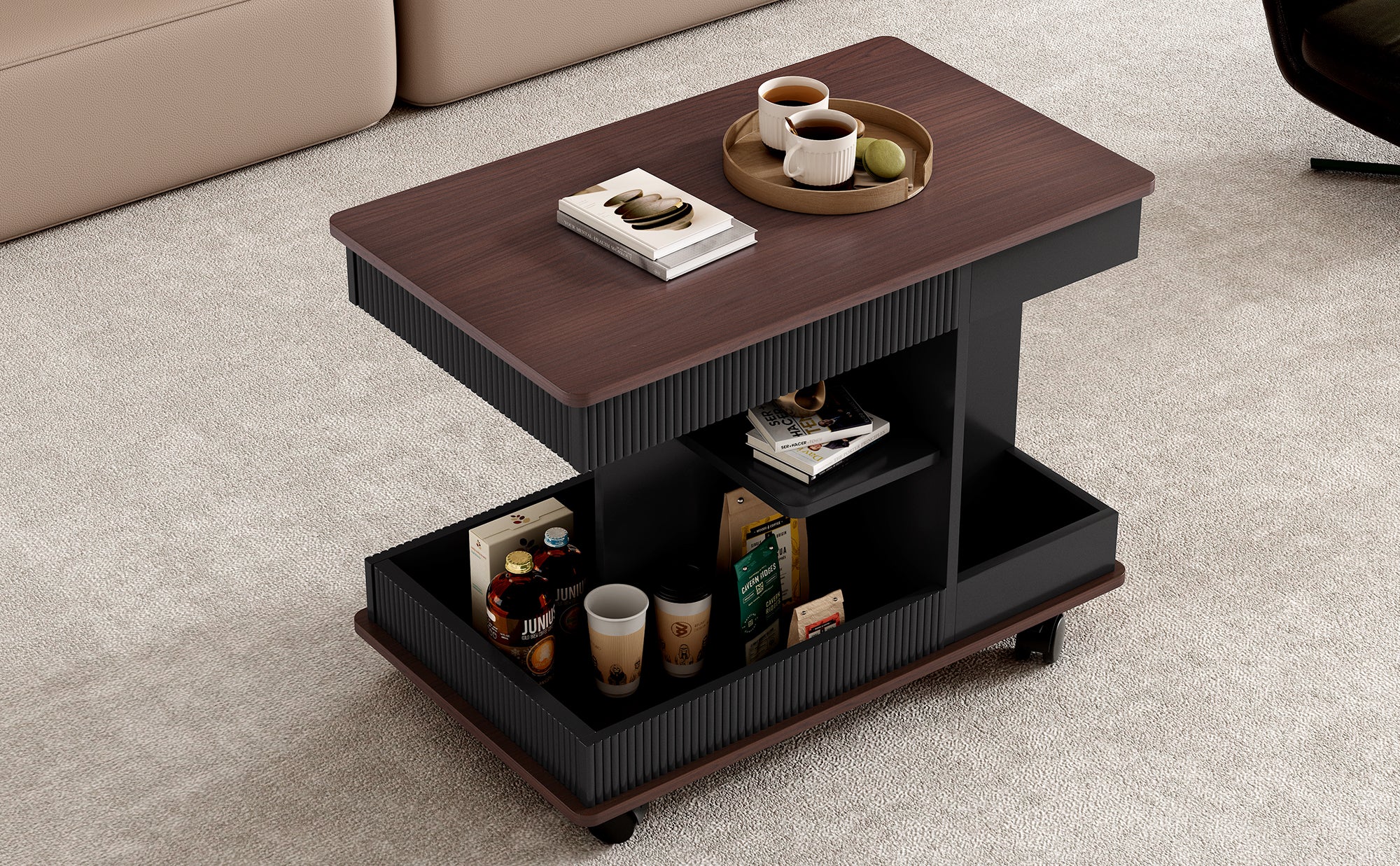 U-Can Adjustable End Table with Wheels
