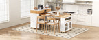 TREXM Extendable Dining Table with Storage and Power Outlet