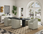 Anna Round Vegan Leather Armchair in Stone