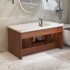 Mid-Century Modern 35.4" Bathroom Vanity with Integrated Sink