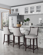 Emperor Wood Upholstered Barstool