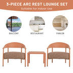 Summer Modern 2-Piece Accent Chair Set with Coffee Table – Apricot