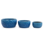 Handmade Ceramic Planter Set of 3, 15"/12"/10" Diameter, Glossy Lake