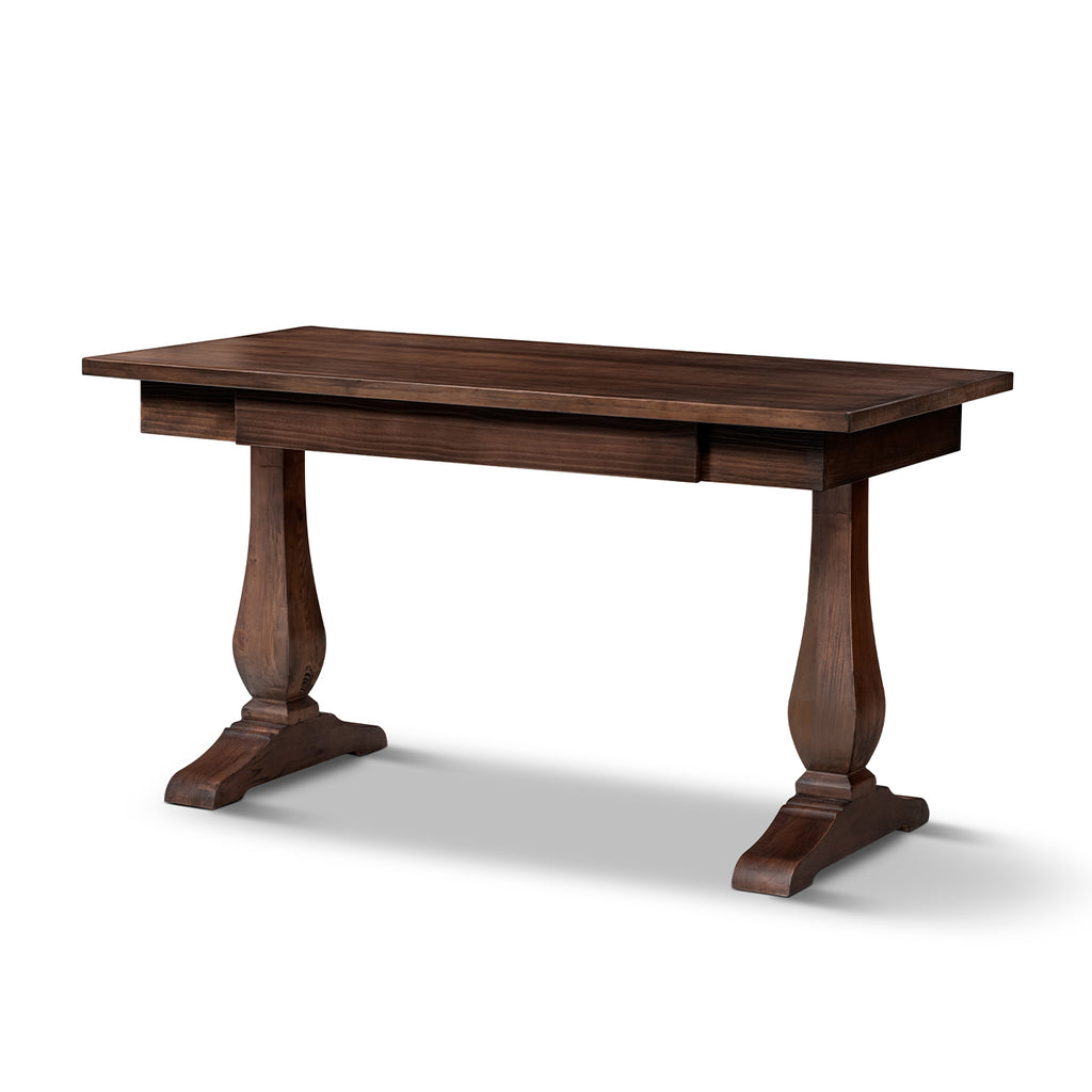 Whitmore 55-Inch Reclaimed Pine Writing Desk, Java Brown