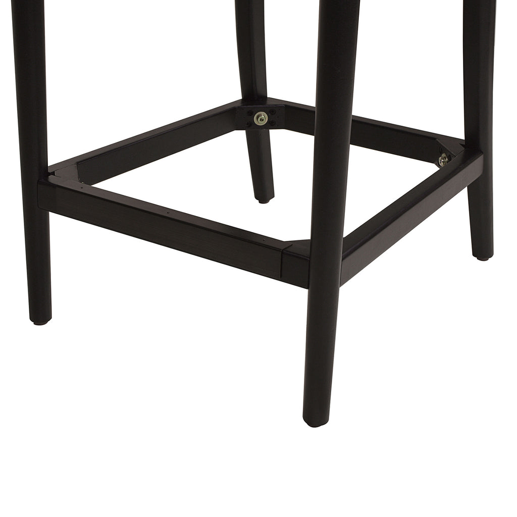 Panama 26.5" Curved Back Cane Rattan Counter Stool, Set of 2, Ebony