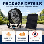 30" Wheeled Solar Fan