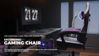 Gaming Chair with Footrest and Massage Lumbar Support