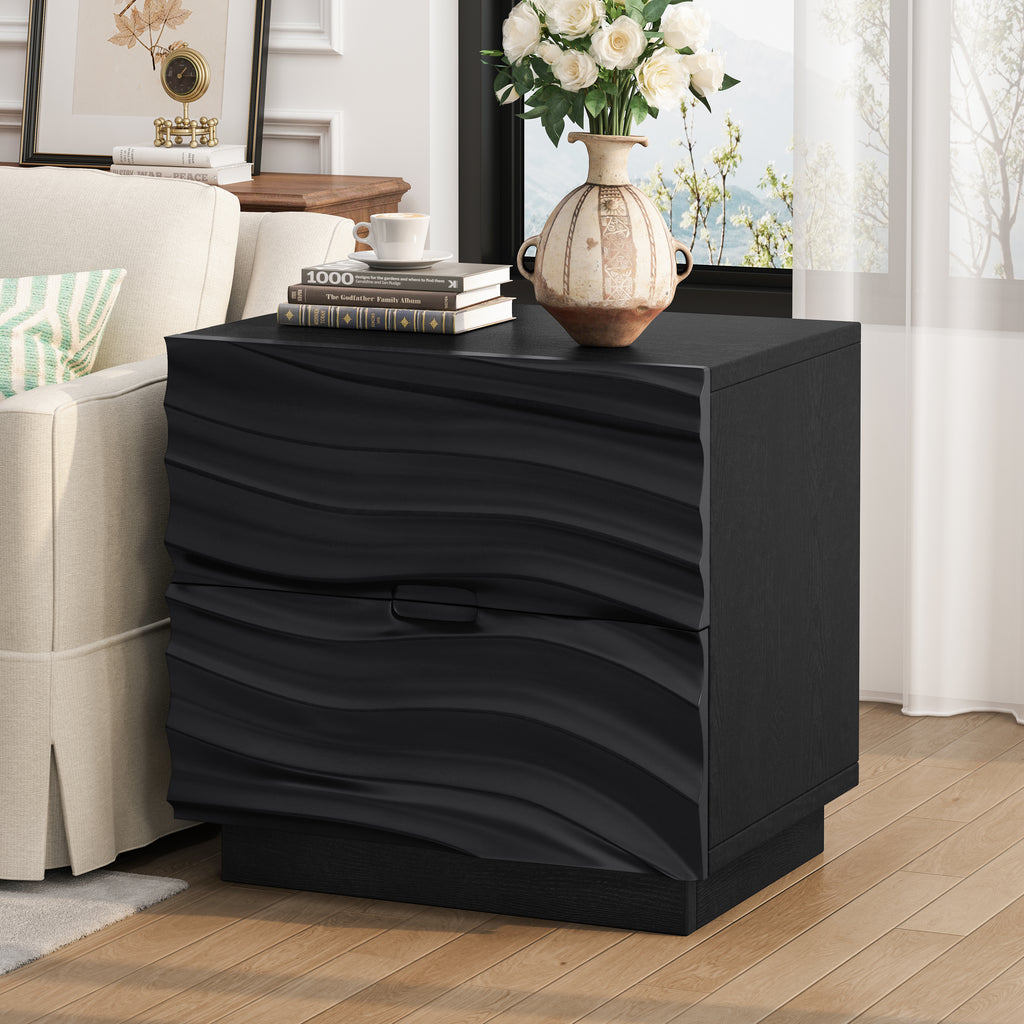Solid Wood Nightstands Set of 2