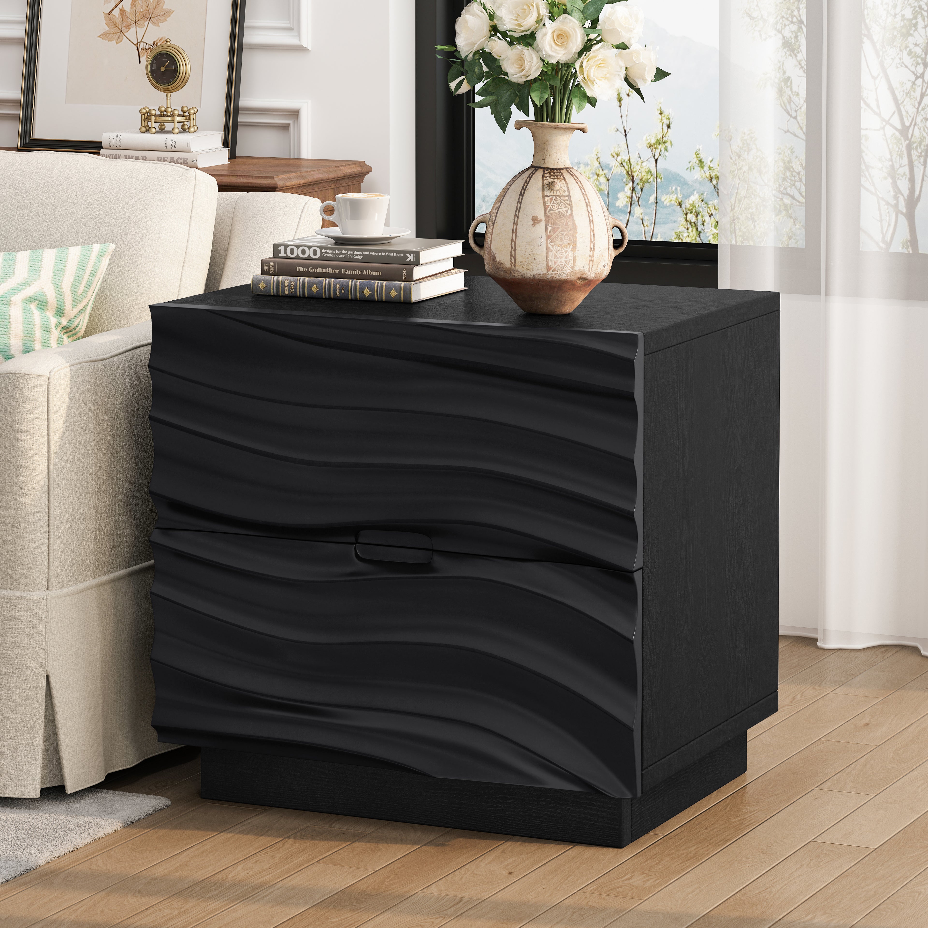 Solid Wood Nightstands Set of 2