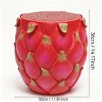 13.4" Oversized Resin Dragon Fruit Stool