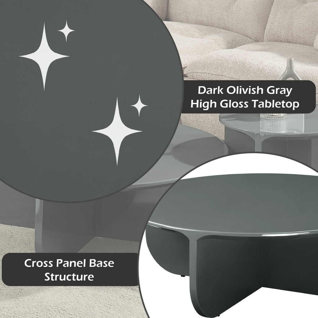 Lamond Dark Olivish High Gloss Coffee Table