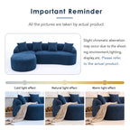 Compression Sponge L-Shape Sectional Sofa with Curved Chaise