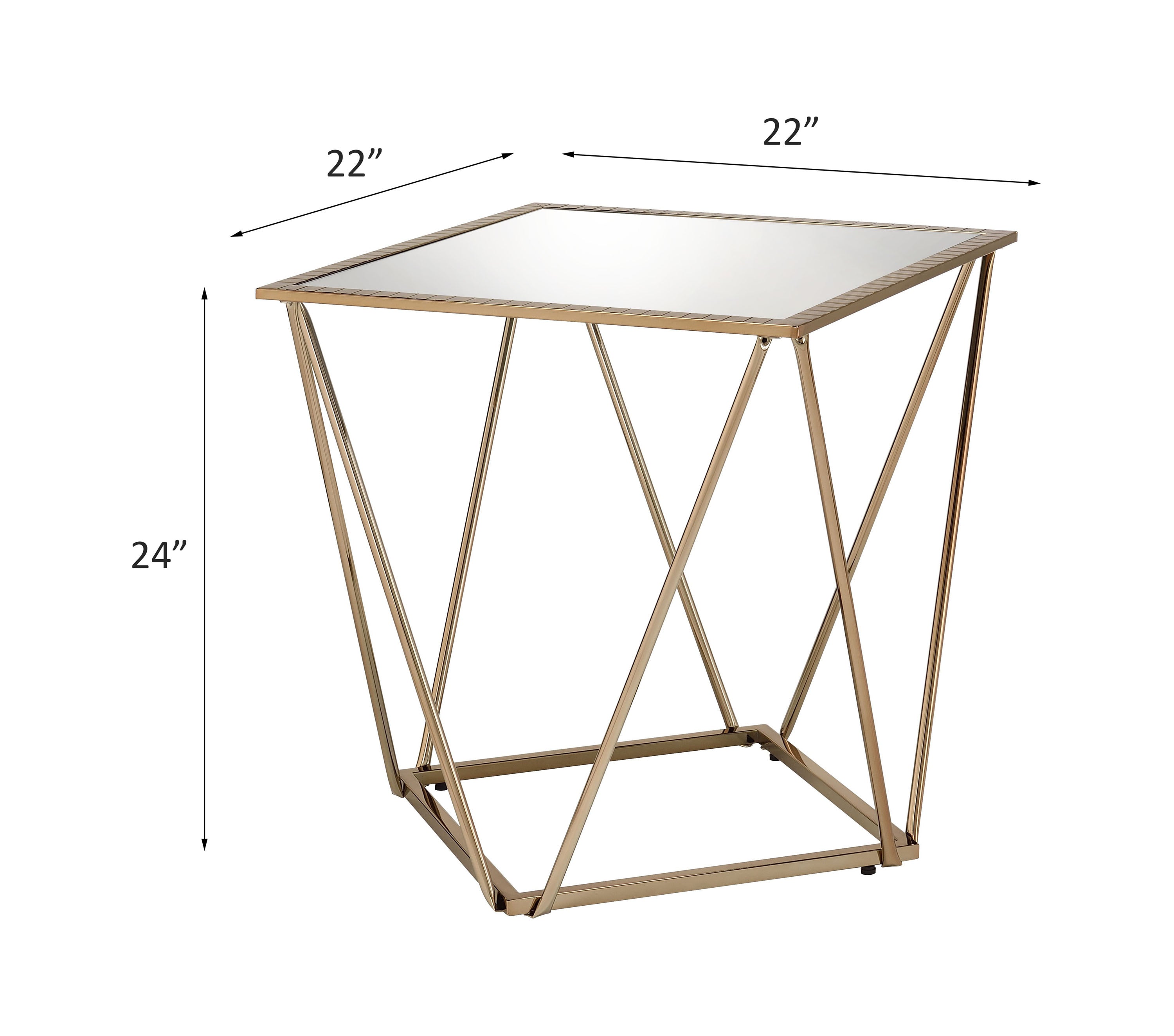 Fogya Mirrored & Champagne Table
