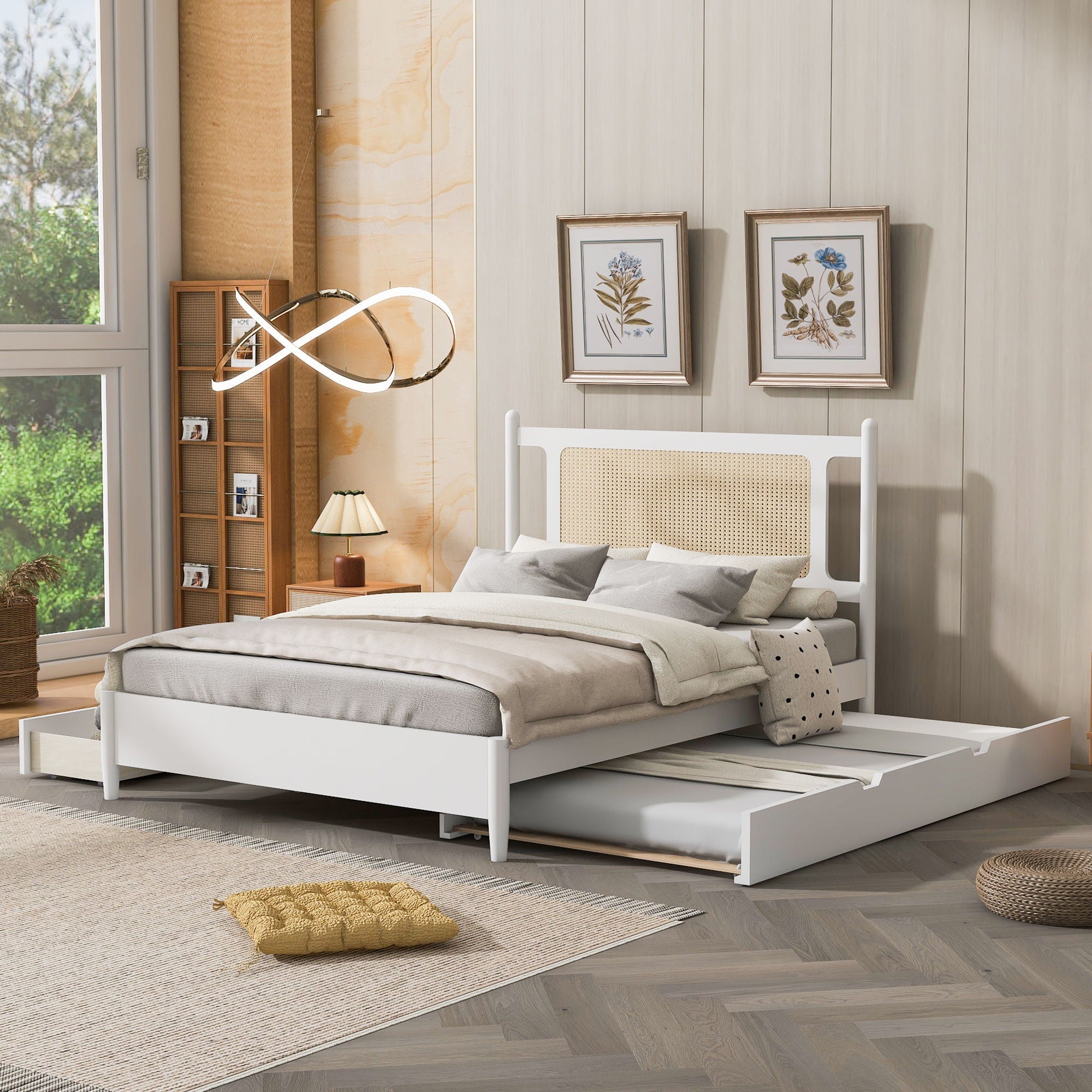 Platform Bed With 2 Big Drawers & Trundle