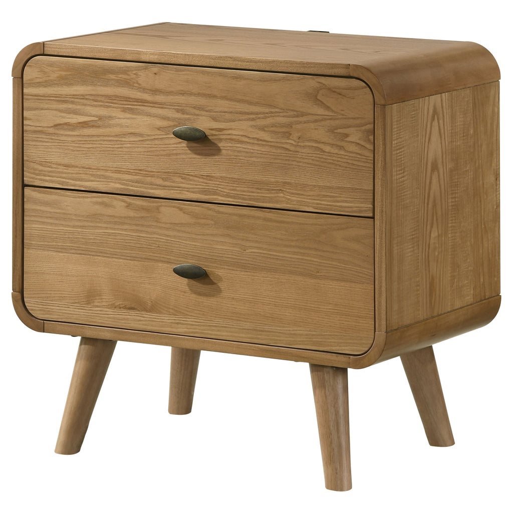Winston Light Ash 2-Drawer Nightstand Bedside Table