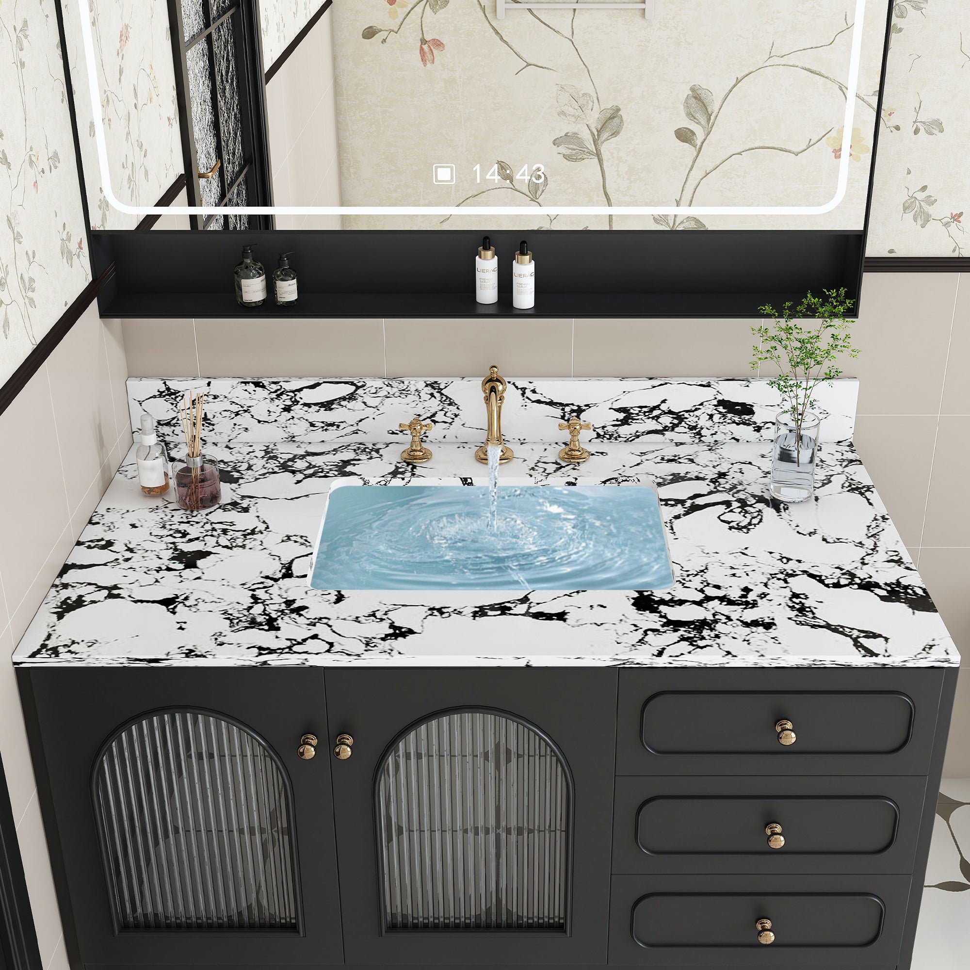 43"x22" Bathroom Vanity Top with Undermount Sink and Backsplash