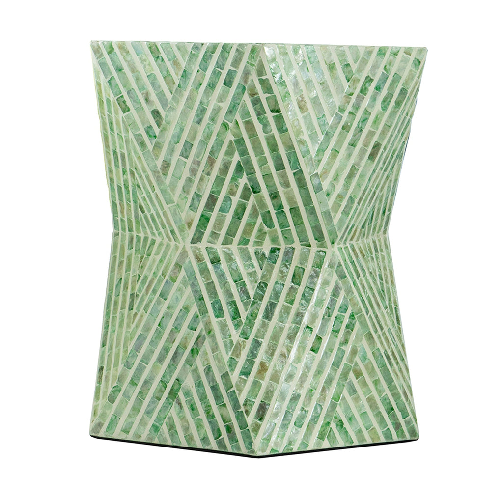 19" Tapered Green Pedestal Stool