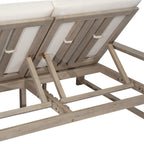 TREXM Outdoor Double Lounge Chair with Adjustable Backrest