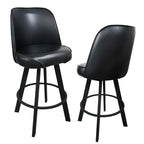 Set of 2 Commercial-Grade Upholstered Swivel Bucket-Seat Bar Stools