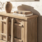 Rowan 48" Solid Reclaimed Pine 2-Door Crossbar Accent Storage Cabinet