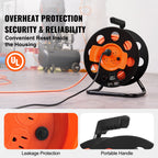 Heavy Duty 100FT Extension Cord Reel with 4 Outlets