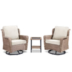 2-Person Outdoor Wicker Swivel Rocker Seating Group