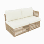 Outdoor PE Rattan Patio Furniture Set with Iron Frame, Dark